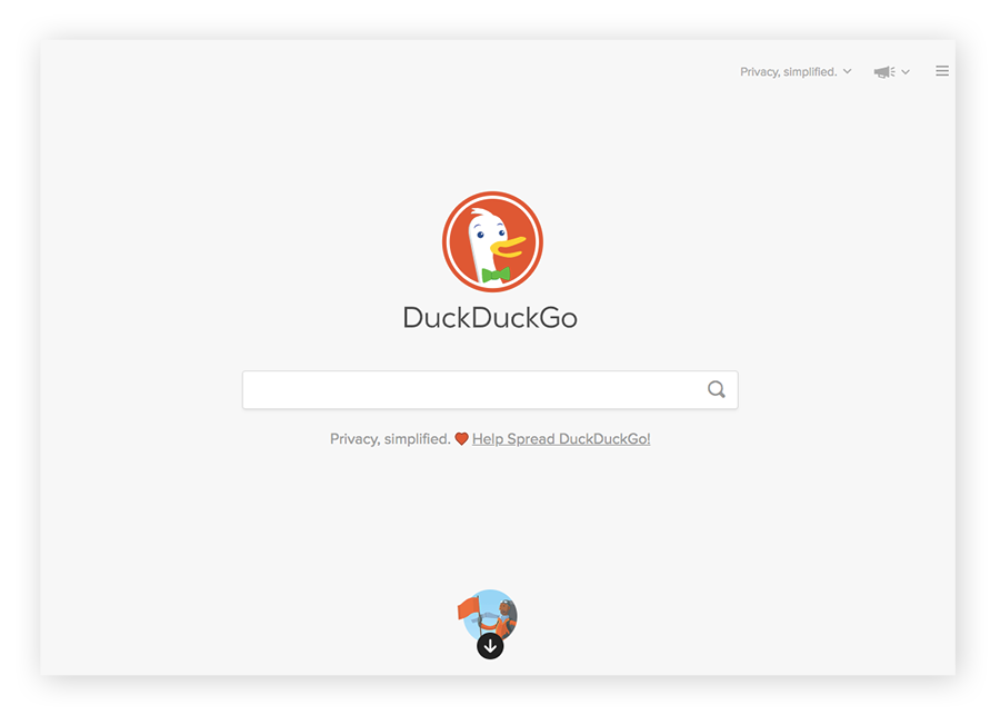DuckDuckGo暗网搜寻引擎首页